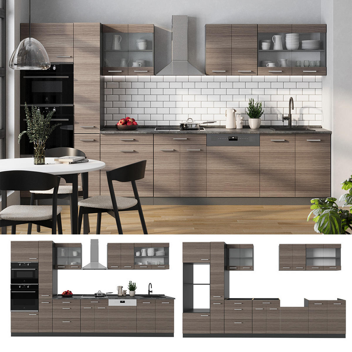 Anthrazit/Grau, Holzwerkstoff (350/81.6/46cm) - Vicco