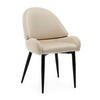 STUHL BERGAMO gepolsterter mit Steppung - beige - Samt Velour - Beige/Schwarz, Textil/Metall (56/91/61cm) - NEW HOME