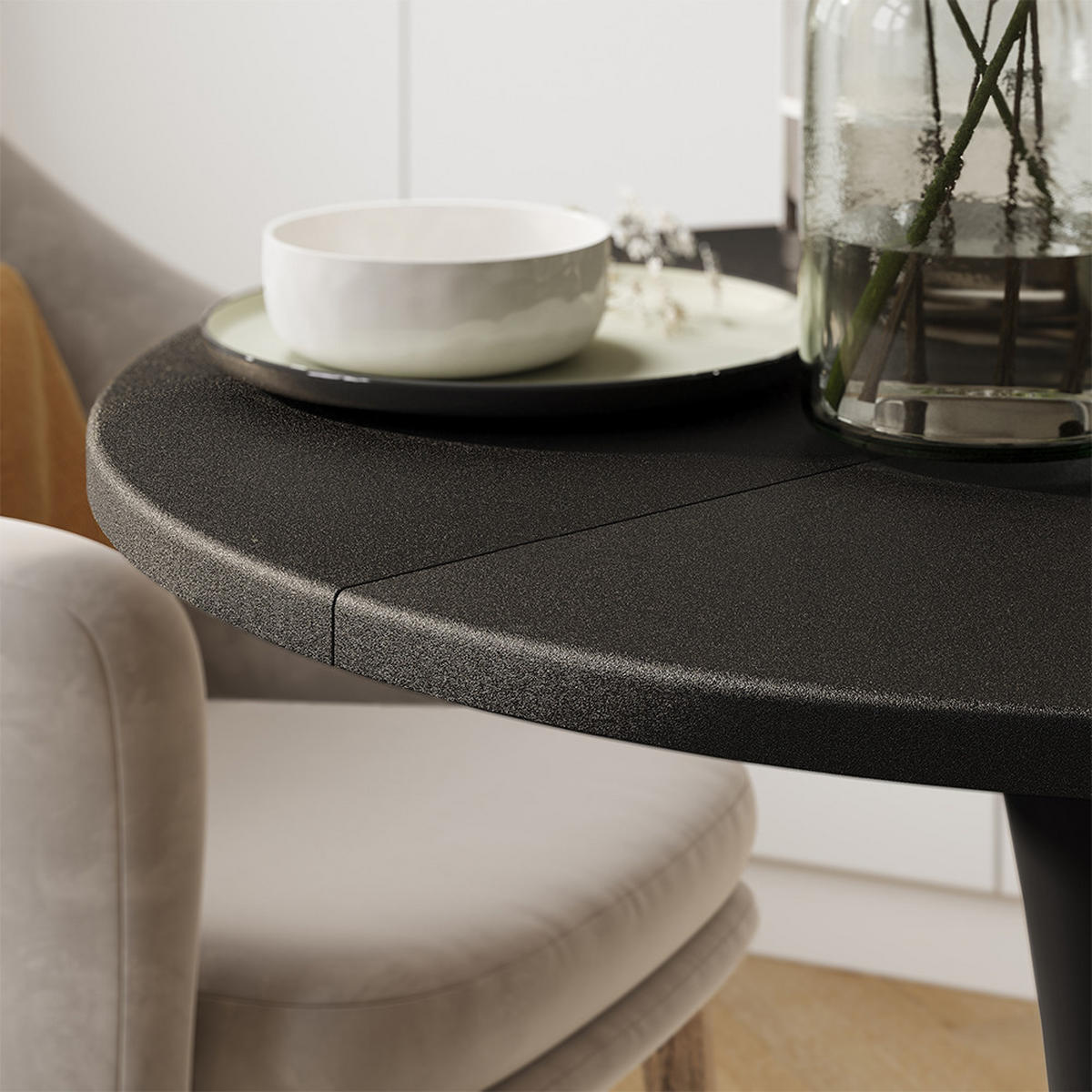 JEDILNA MIZA Carl Črna 60 x 60 cm - črna, leseni material (60/60/73cm) - Vicco