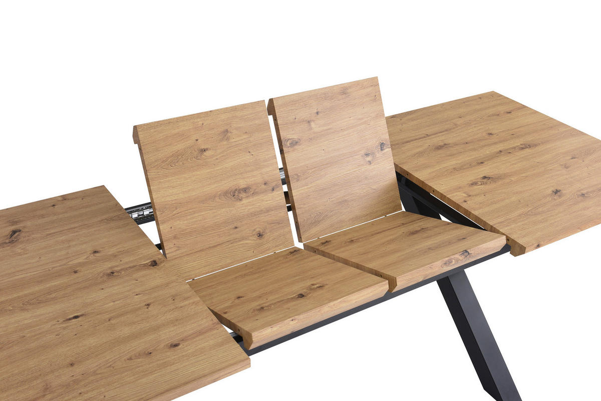 ESSTISCH BIRD X - Eichefarben/Beige, Holz/Metall (90/180/77cm) - SAM