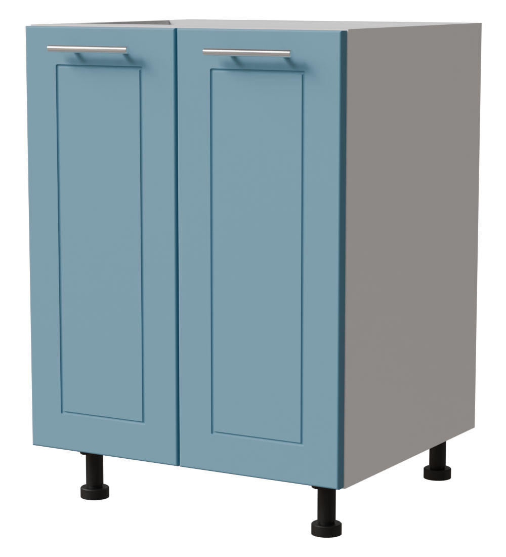 UNTERSCHRANK Bari D11/60 Weiß / RAL 5024 pastellblau 60 / 50 / 82cm - Blau/Weiß, Holz/Holzwerkstoff (60/82/50cm) - Feldmann-Wohnen