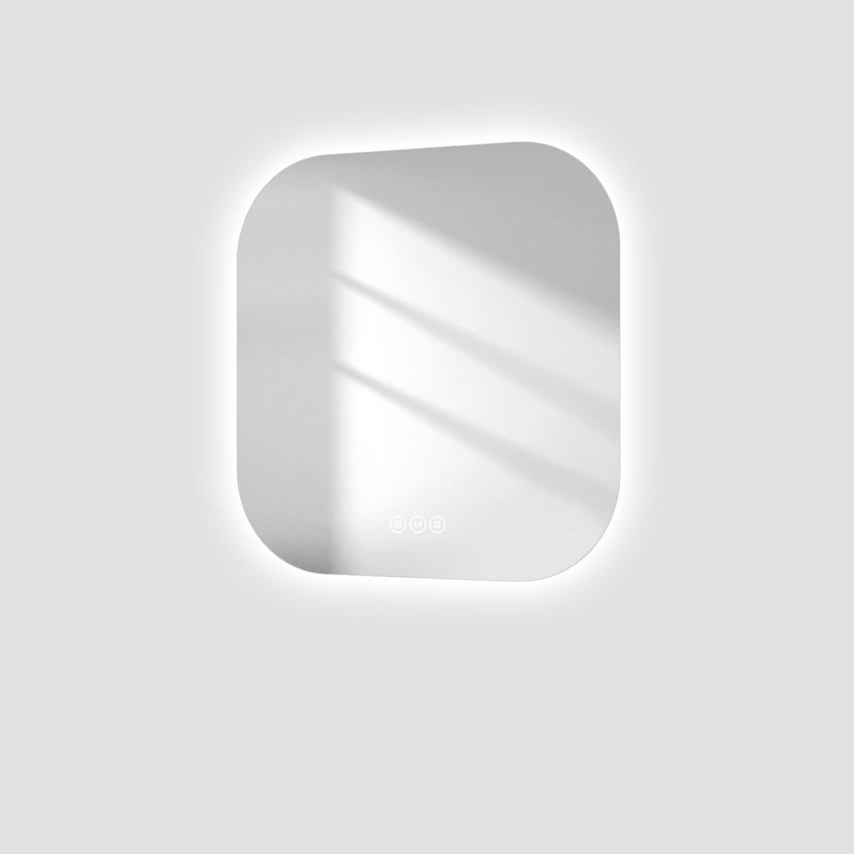 BADSPIEGEL mit Beleuchtung Quadratischer 50/50 cm - Weiß, Glas (50/2.5/50cm) - EMKE