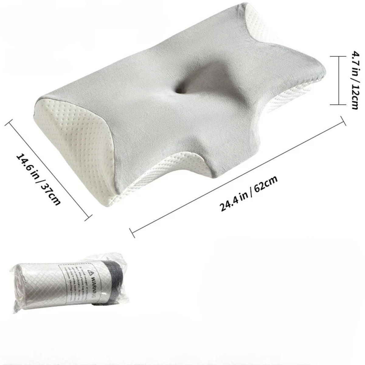 NACKENSTÜTZKISSEN 62/37 cm - Grau, Textil (37/62cm) - Authentics