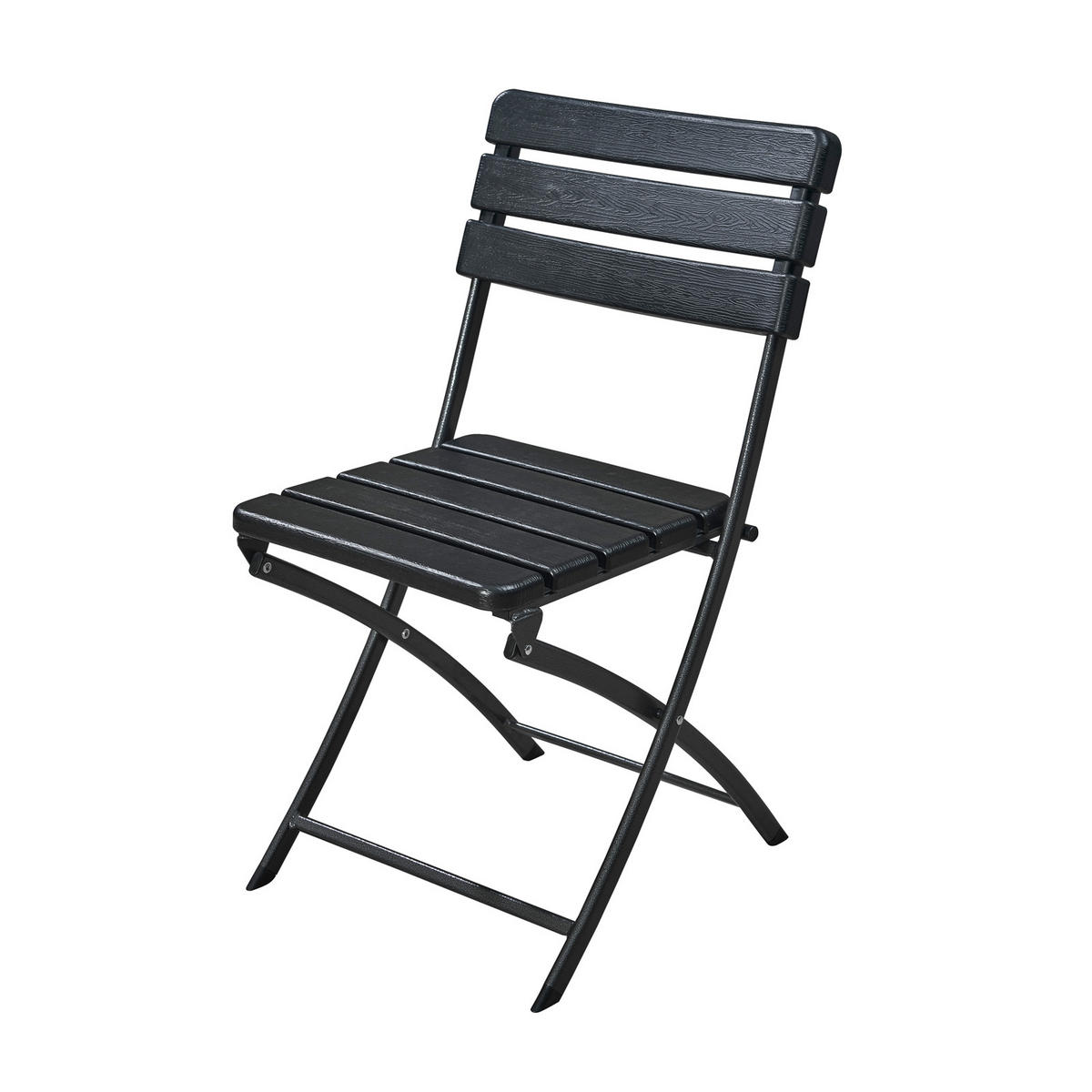 GARTENSTUHL klappbar Schwarz (2er Set) - Schwarz, Metall (45/83/53cm) - SVITA