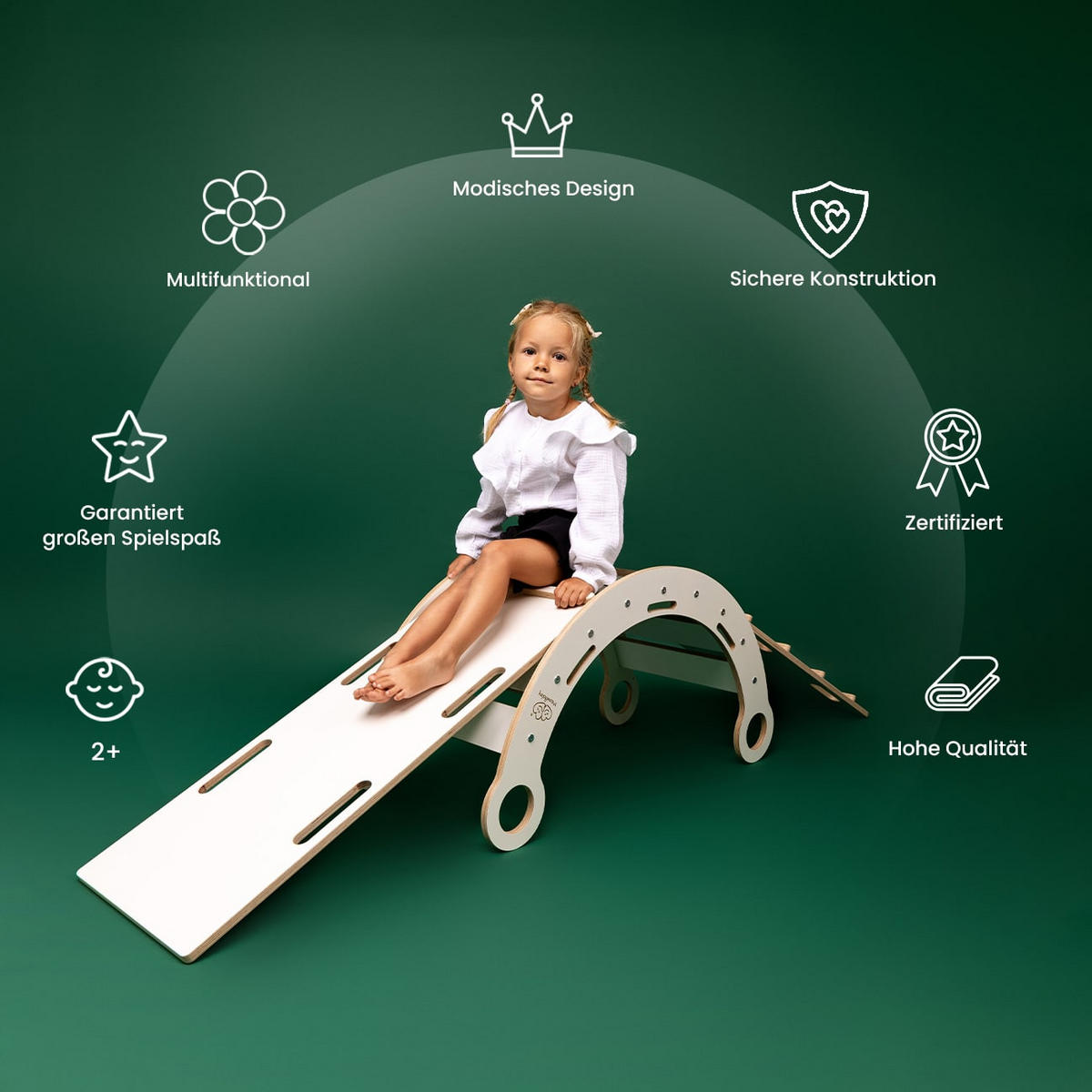 KLETTERBOGEN für Kinder, Natur - Braun, Holz (118/60/50cm) - MeowBaby