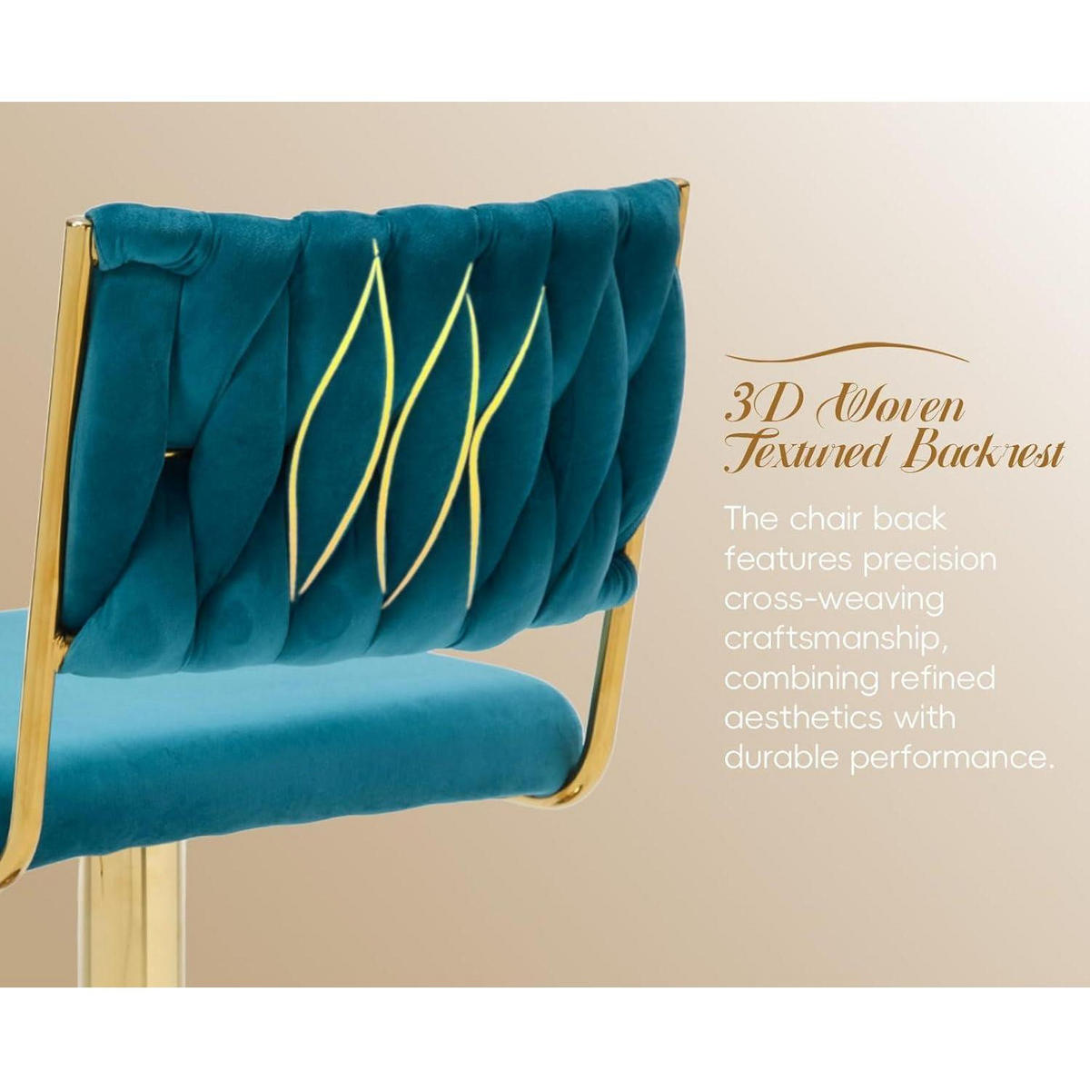 BARHOCKER 4er Set, drehbar, höhenverstellbar, Samt, Teal - Petrol, Textil (52/88/43cm)