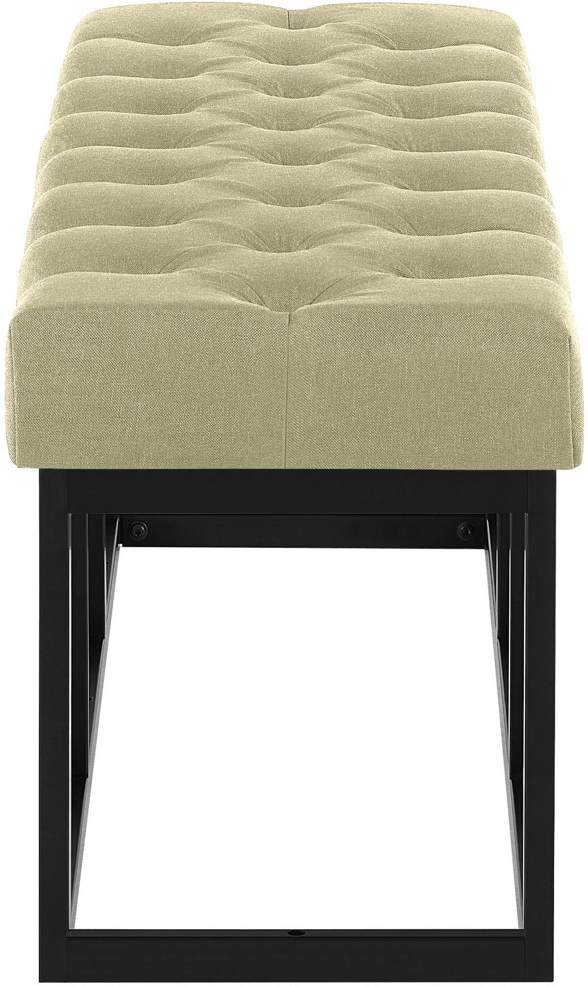 SITZBANK 120/38 cm Stoff Taupe - Taupe/Schwarz, Textil/Metall (120/46/38cm) - CLP
