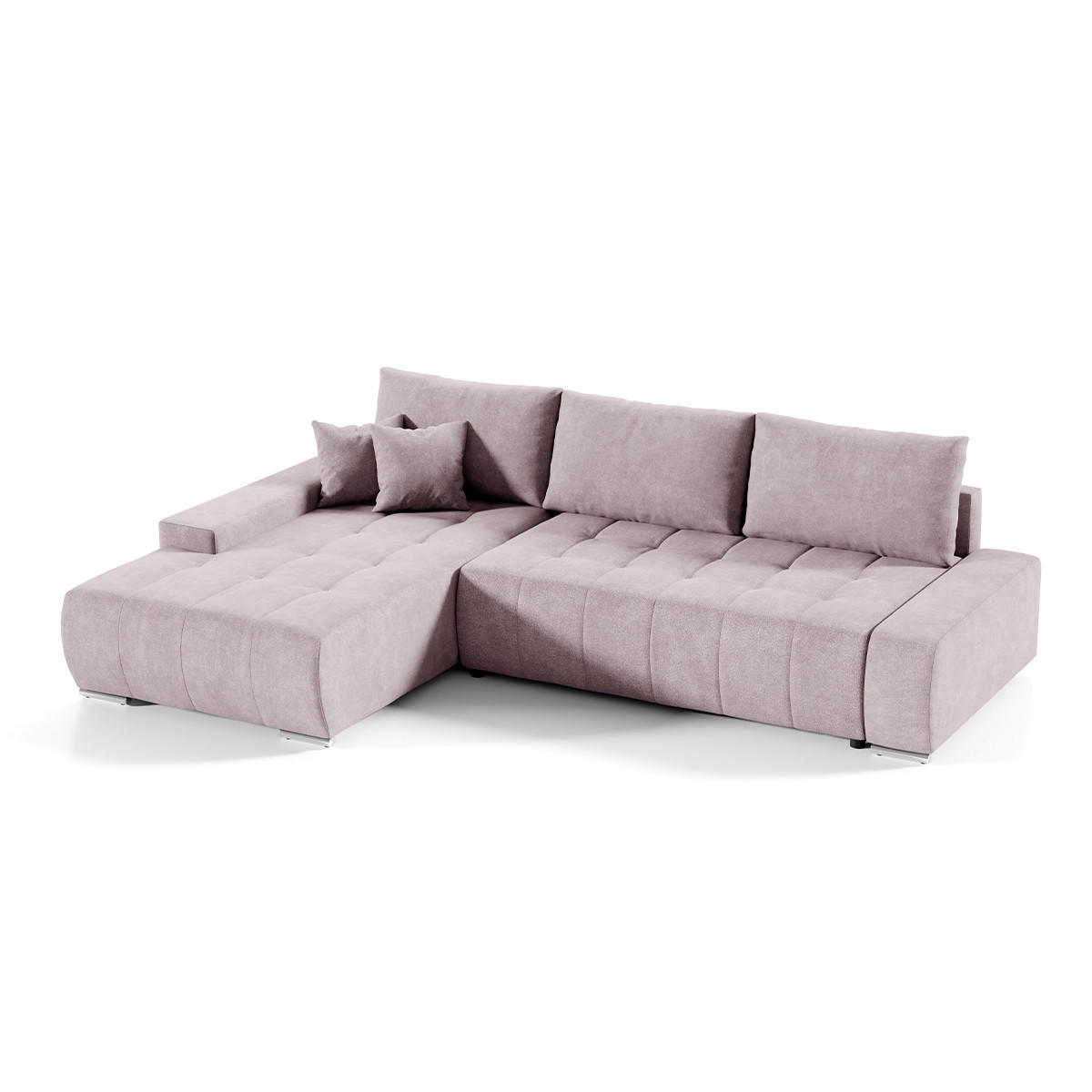 ECKSOFA Jonas 4 Sitzplätze Rose - Pink, Holzwerkstoff (265/185cm) - Petits-meubles