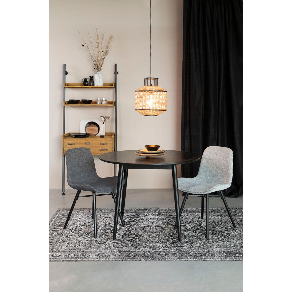 ESSZIMMERSTUHL Lester Sitzfläche Anthrazit - 2 er Set - Grau, Textil (50/80.5/55cm) - Housecraft Living