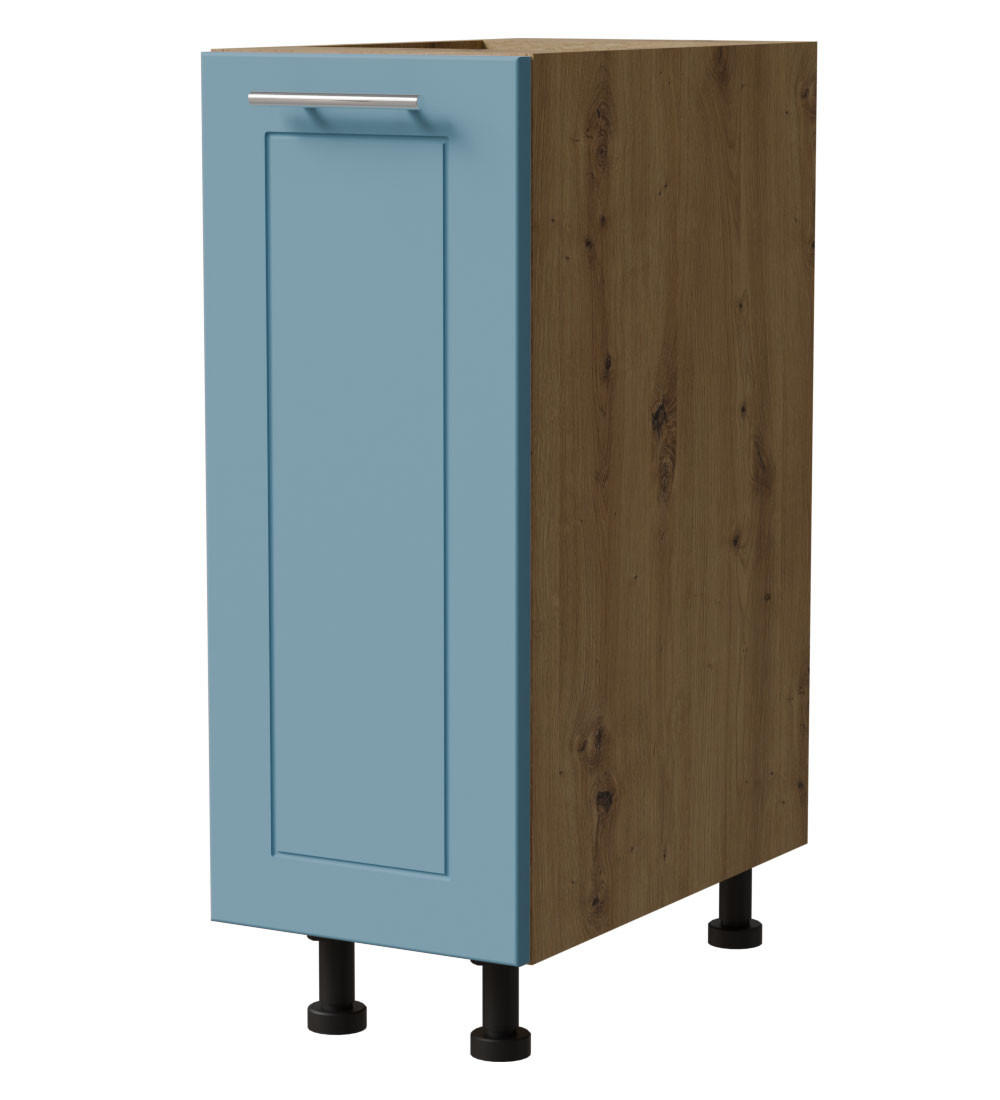 UNTERSCHRANK Bari D1D/30 Eiche Artisan / RAL 5024 pastellblau 30 / 50 / 82cm - Blau/Eiche Artisan, Holz/Holzwerkstoff (30/82/50cm) - Feldmann-Wohnen