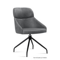 ESSZIMMERSTUHL drehbar (8er-Set) Dorian 52x82x63 Schwarz/Grau - Schwarz/Grau, Kunststoff (63/82/52cm) - 58aufmkessel