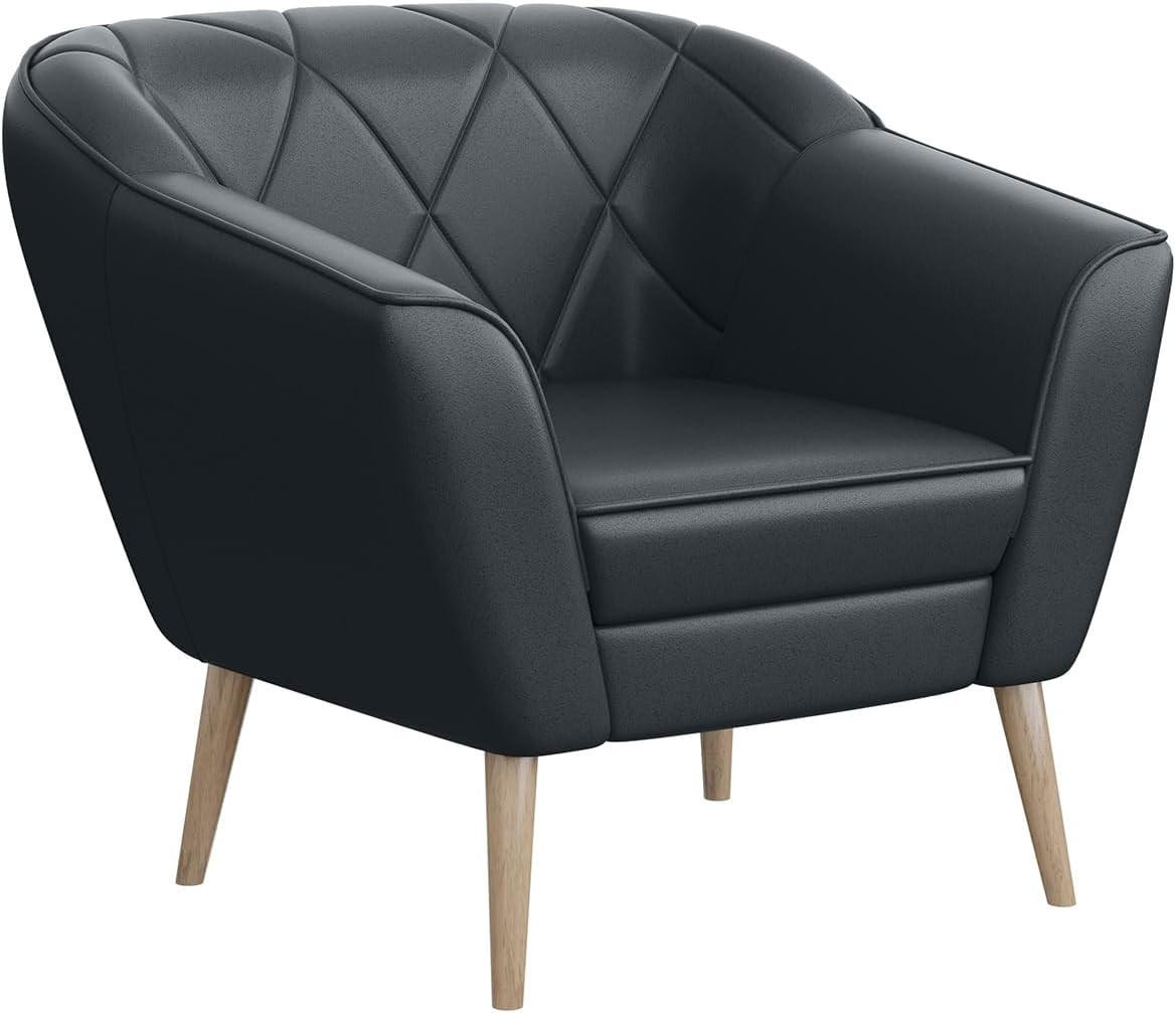 SESSEL Gisela - Dunkelgrau/Buchefarben, Holzwerkstoff/Buchenholz (80/75/74cm) - Meblini