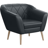 SESSEL Gisela - Dunkelgrau/Buchefarben, Holzwerkstoff/Buchenholz (80/75/74cm) - Meblini