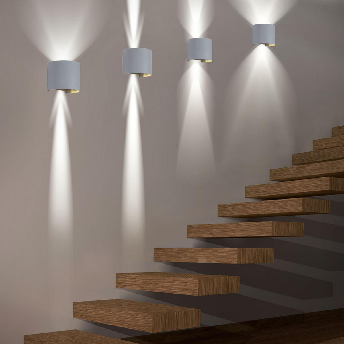 LED AUSSEN-WANDLAMPE Aluguss Grau - Grau, Metall (14/10/11.5cm)