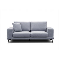 SOFA MEDIOLANE 2,5-Sitzer, hellblau - Hellblau, Holzwerkstoff/Textil (203/87/96cm) - Courtois Laville