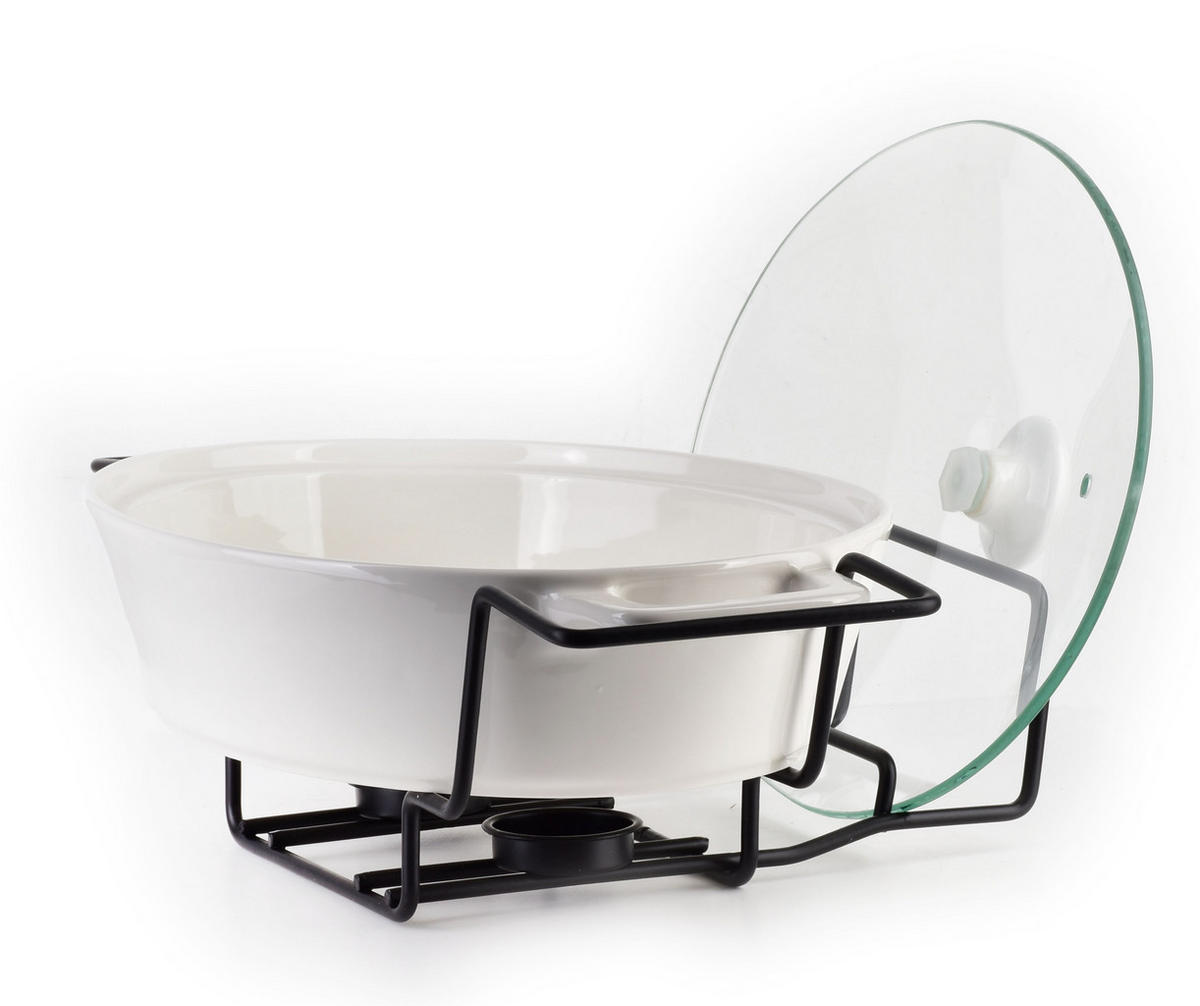 AUFLAUFFORM Modern Kitchen Weiß 38/26/6.5 cm Keramik - Weiß, Keramik (26/6.5/38cm) - Mondex