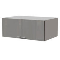 AUFSATZSCHRANK Essen W6B/90 Grau Hochglanz / Weiß Matt 90 / 59 / 36cm - Weiß/Grau, Holz/Holzwerkstoff (90/36/59cm) - Feldmann-Wohnen