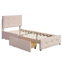 KINDERBETT 90/200 cm DE-01152, in Dunkelbeige, mit 2 Schubladen - Taupe, Metall (90/200cm) - ComfortXL