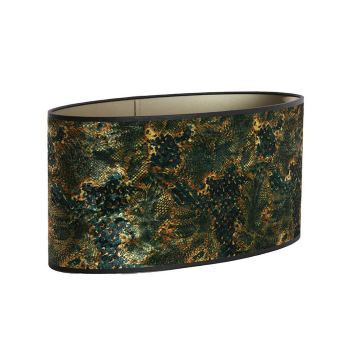 LAMPENSCHIRM KEYON 45x21x22 cm, oval, Grün - Grün, Textil (45/21/22cm) - Light & Living