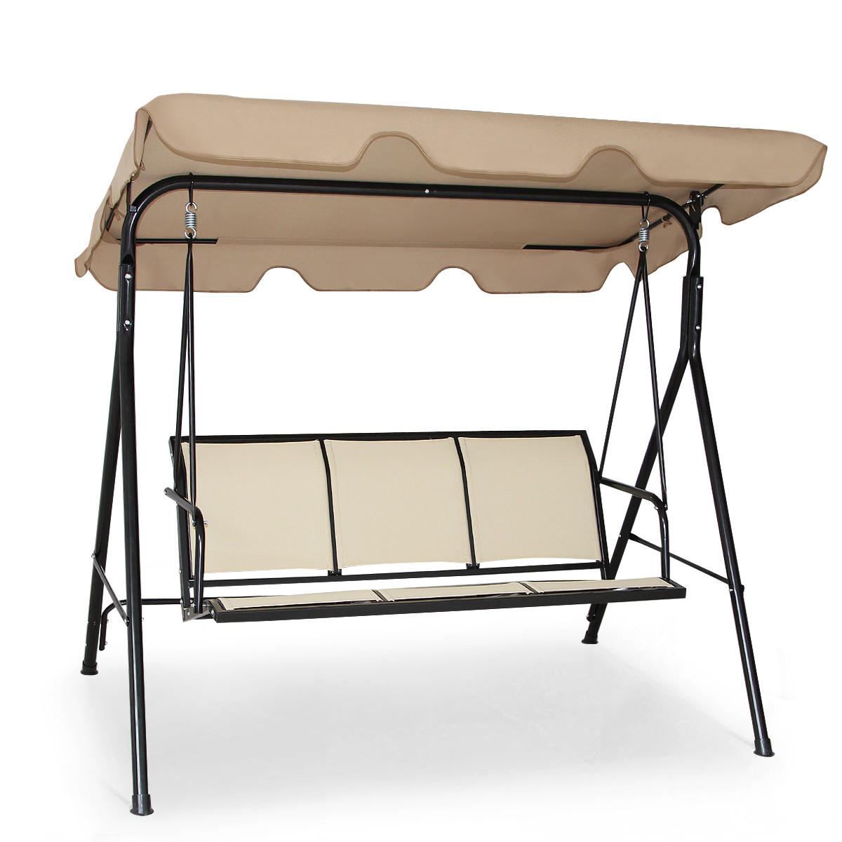 HOLLYWOODSCHAUKEL Gartenschaukel Braun - Braun, Metall (110/155/170cm) - COSTWAY