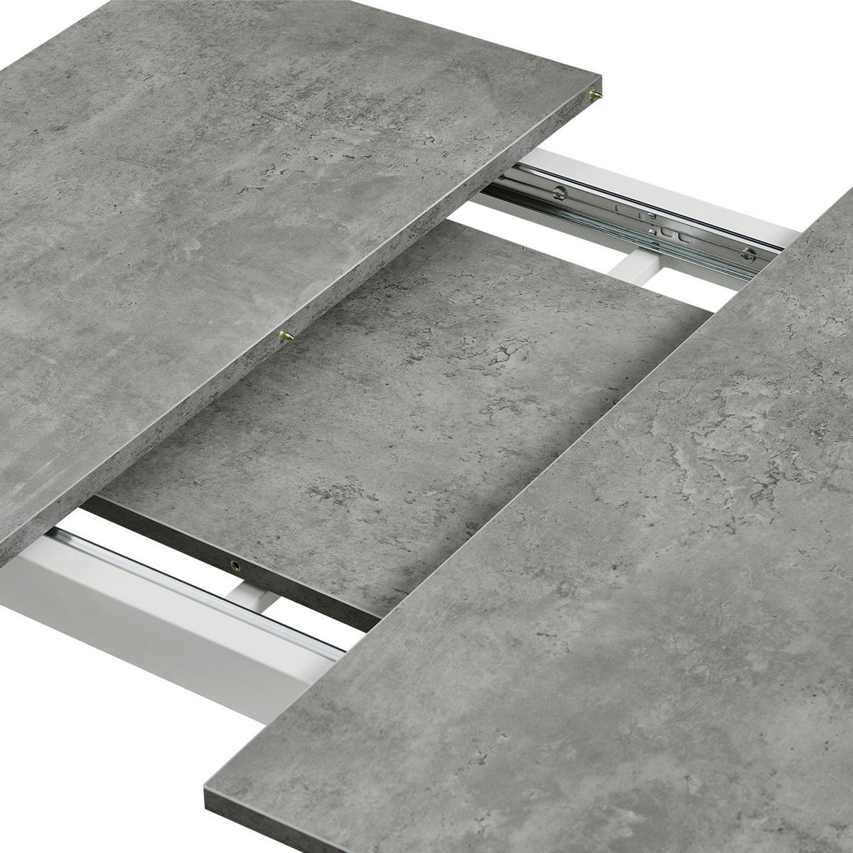 ESSTISCH LIO 120-160/80/76 cm - Weiß/Grau, Holzwerkstoff/Metall (120/80/76cm) - B&D Home