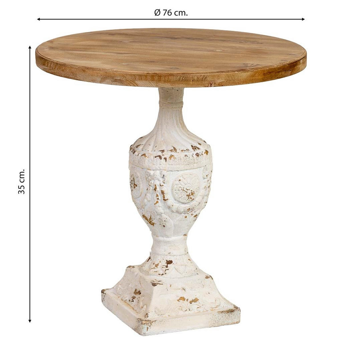 COUCHTISCH weiß 76x35x76cm - Braun, Holz (35/76/76cm) - Wanderlust