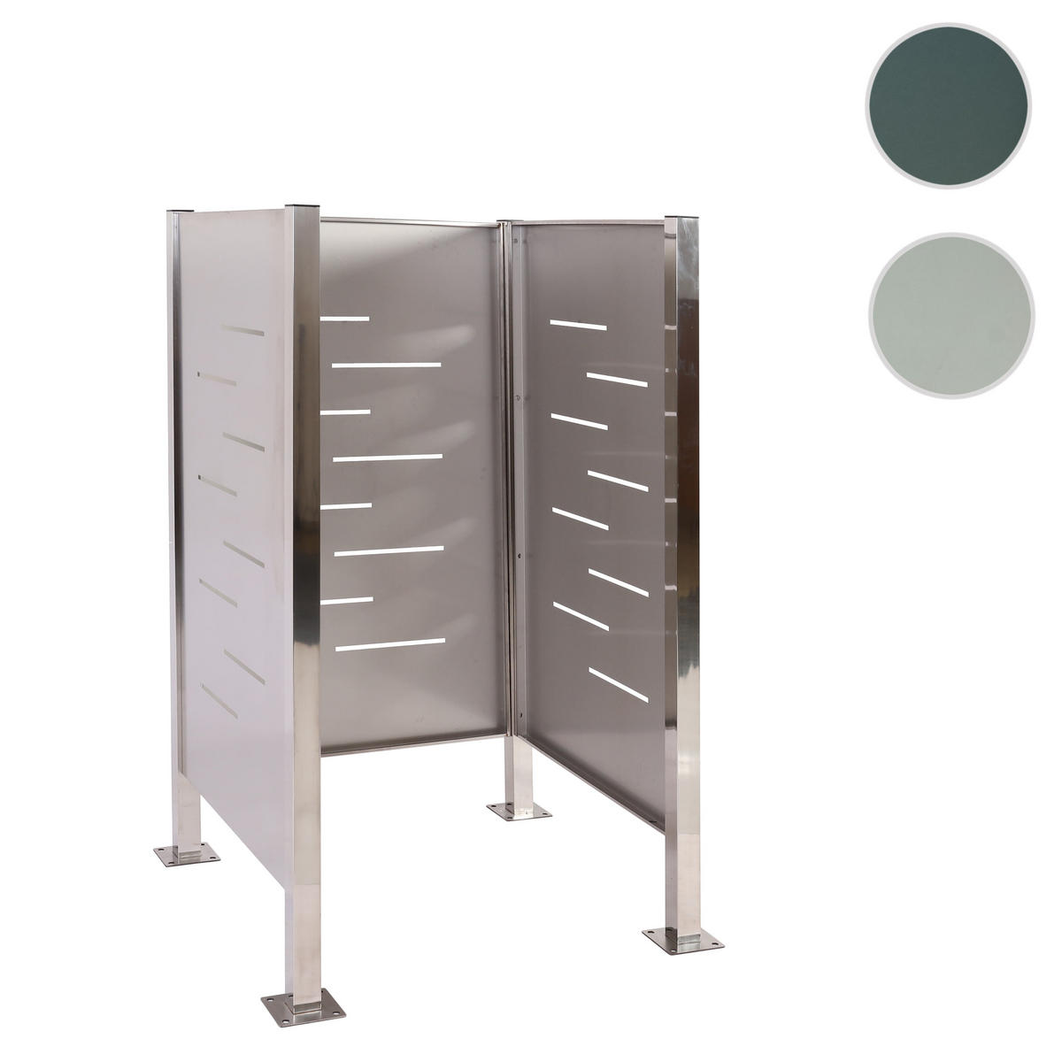 MÜLLTONNEN-ZAUN METALL Silber - Silberfarben, Metall (85/150/85cm) - MCW