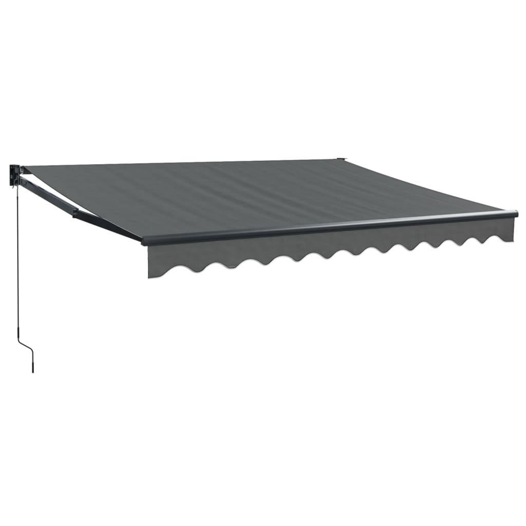 MARKISE Einziehbar Anthrazit 3,5x2,5 m Stoff und Aluminium - Anthrazit, Textil (350/250/350cm) - furnicato