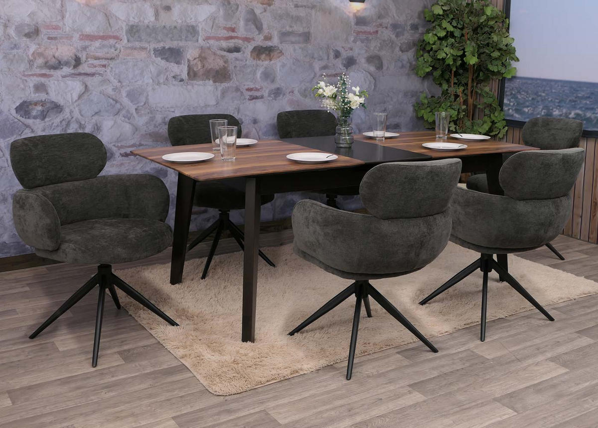 ESSZIMMERSTUHL Anthrazit 6er-Set - Anthrazit, Textil (61/86/69cm) - MCW