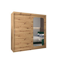 SCHWEBETÜRENSCHRANK 200/200/62 2-türig - Silberfarben/Eiche Artisan, Holz/Kunststoff (200/200/62cm) - MÖBEL KRYSPOL