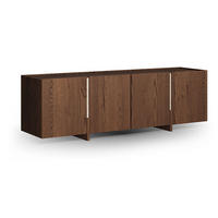 LOWBOARD Travertino Wildeiche Tabak / Travertin Naturstein 180 / 46 / 56cm - Wildeiche, Holz (180/56/46cm) - Feldmann-Wohnen