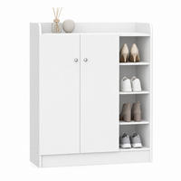 SCHUHSCHRANK mit 4 offenen Fächern 83 x 30 x 90 cm Holz Weiß - Weiß, Holzwerkstoff (30/90/83cm) - Beauniv
