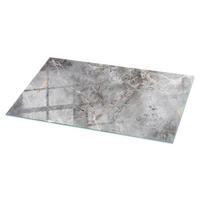TISCHPLATTE 100x50 cm Naturmarmor Optik - Hellgrau/Grau, Glas (100/50/0.4cm) - TULUP