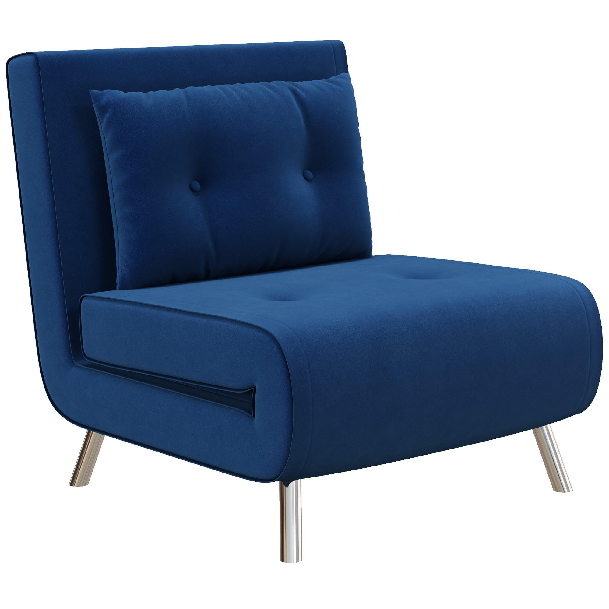 SCHLAFSESSEL, Samt, Stahl, Blau - Blau, Textil (88/83/77cm) - HOMCOM