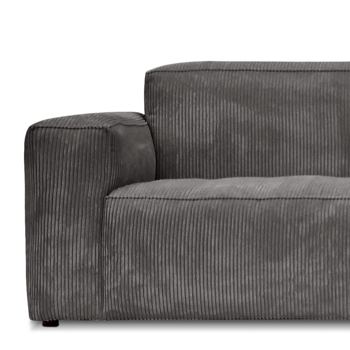 ECKSOFA mit Longchair - Schwarz/Grau, Kunststoff/Textil (345/170cm) - home24