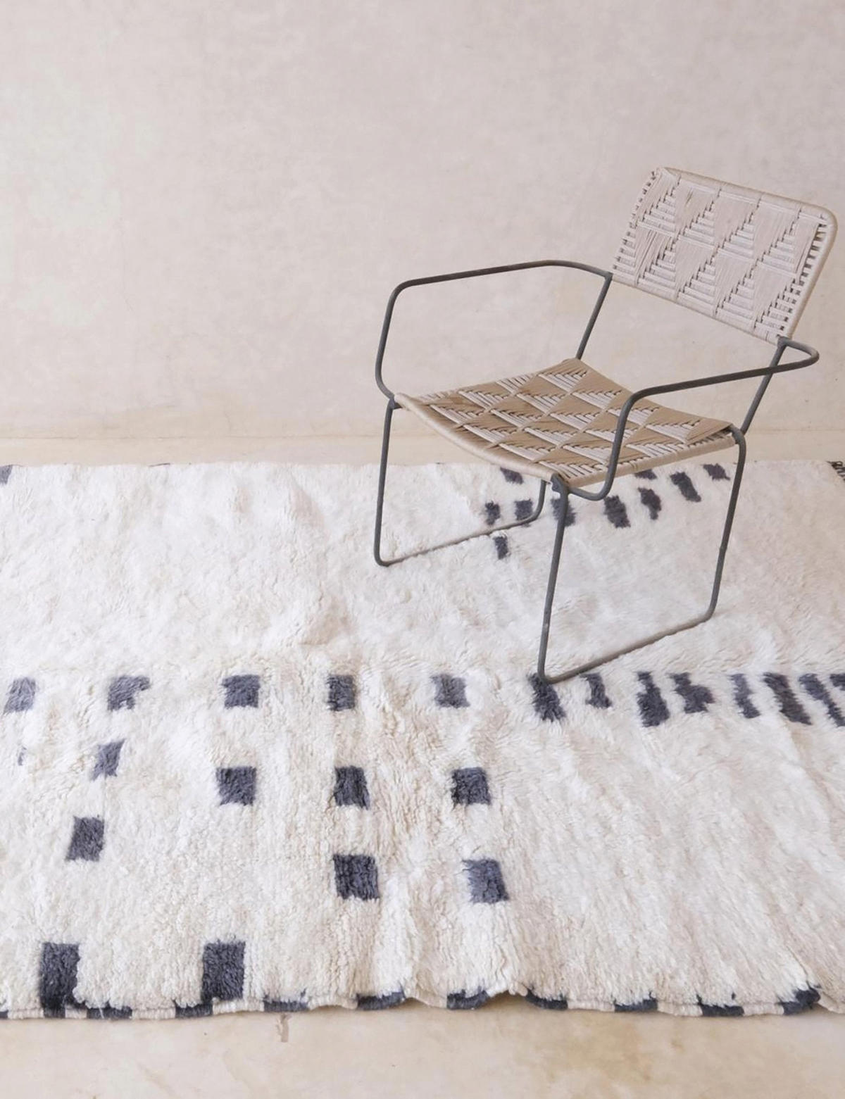 BERBERTEPPICH modern handgefertigt aus Wolle 140x 200 cm - Weiß, Naturmaterialien (140/200cm) - AFK Living