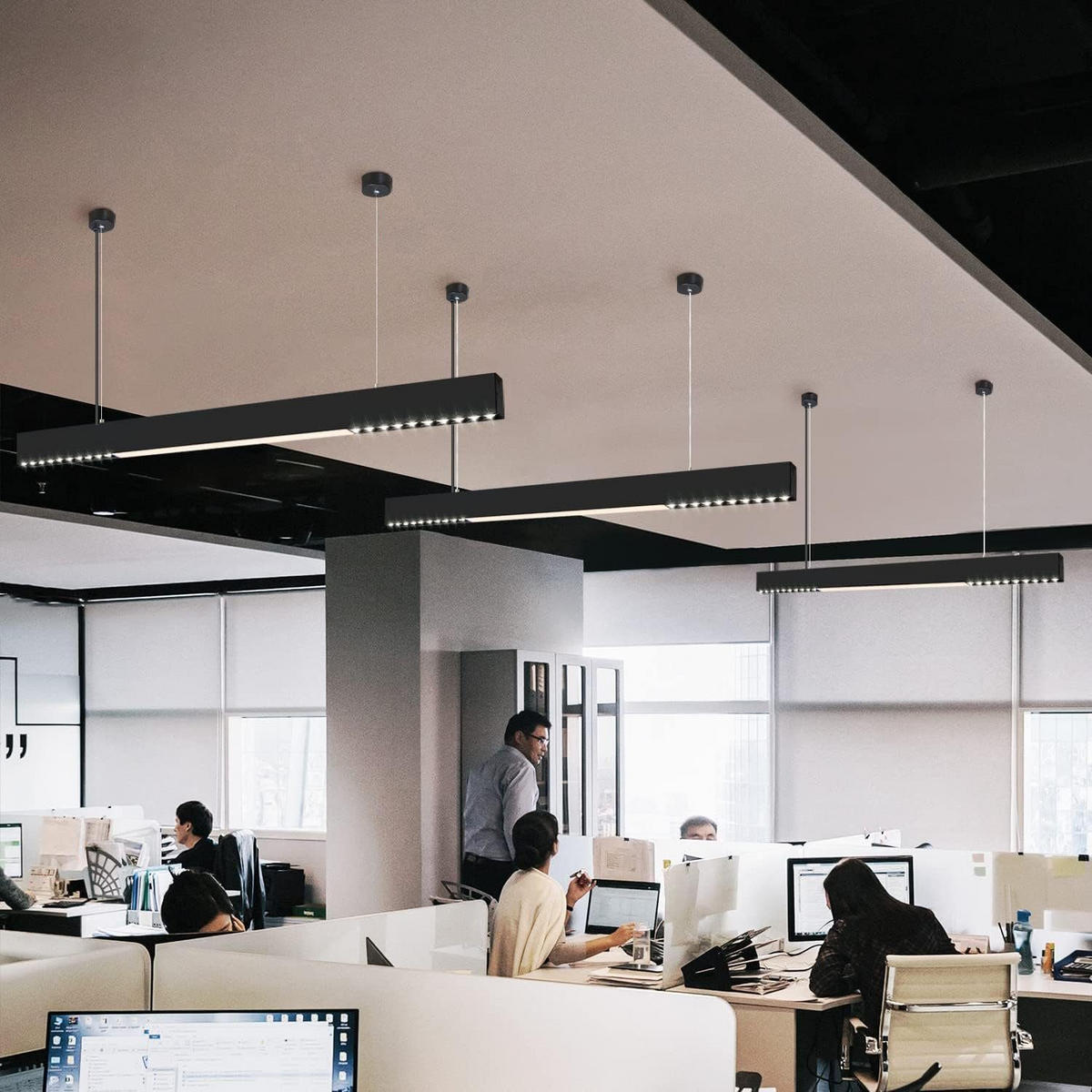 HÄNGELEUCHTE Aura 107/4/160 cm - Schwarz, Metall (107/4/160cm) - Nettlife