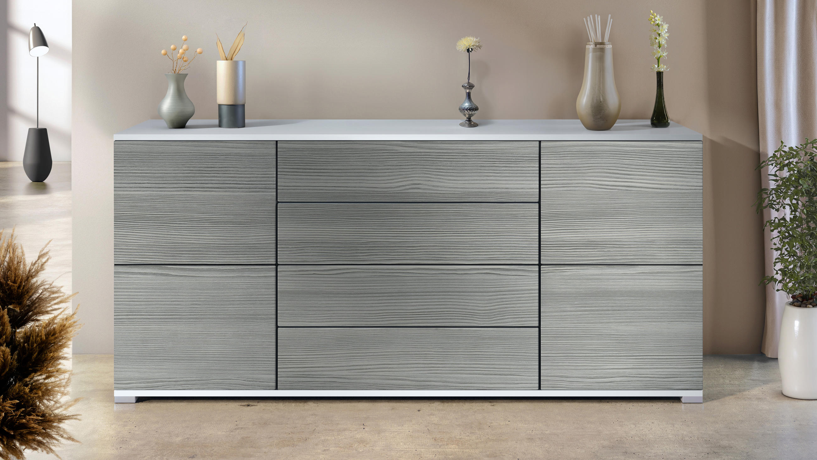 SIDEBOARD Rova Avola-Anthrazit - Anthrazit, Holzwerkstoff (166.5/75.5/35cm) - Vladon