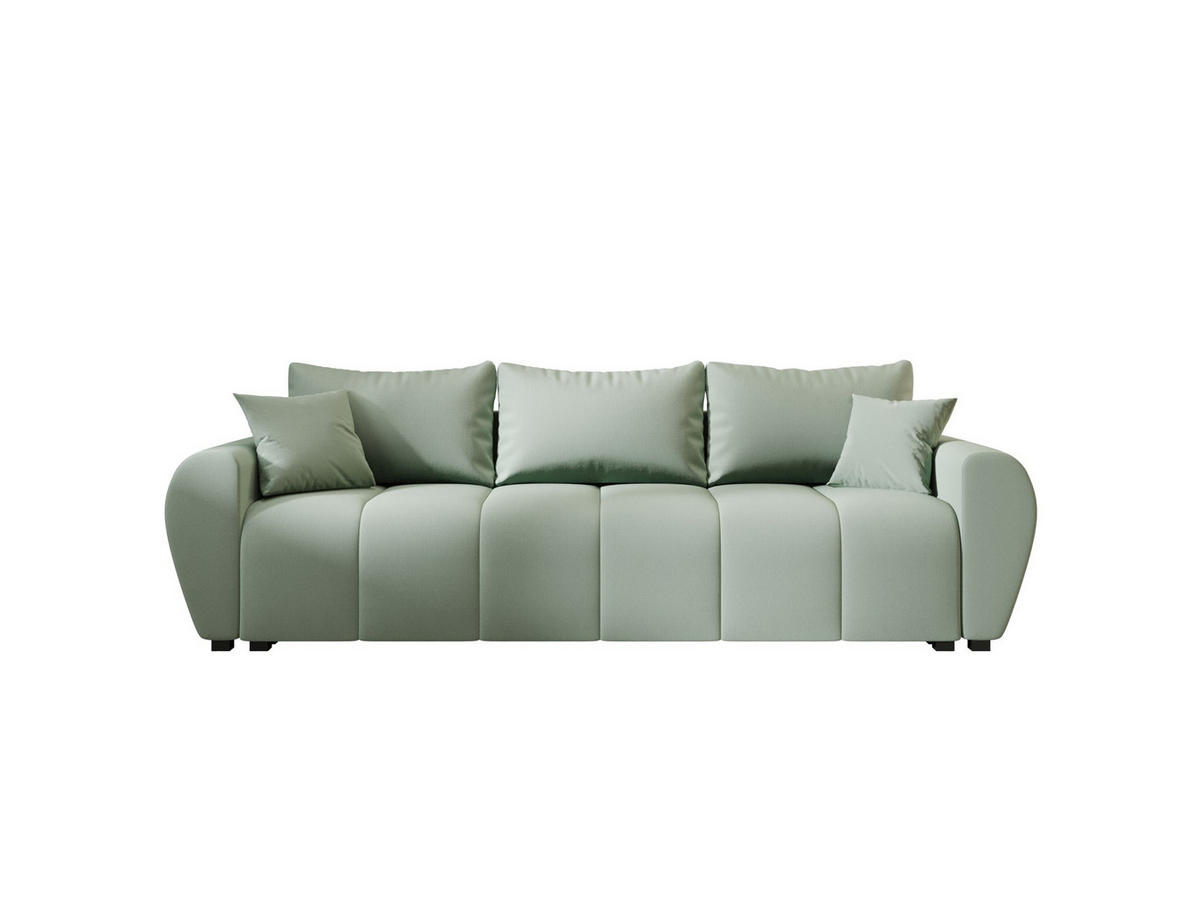 SOFA MOLISA mit Schlafffunktion COSMIC 16 mit Stauraum - Hellgrün, Textil (86/82/246cm) - Bedante
