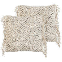 DEKOKISSEN 2er-Set Hellbeige 45/45 cm Pattan - Beige, Textil (45/45cm) - Beliani