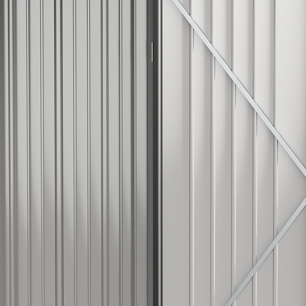GARTENSCHRANK aus Stahl 161,5x94,5x183/196 cm in Schwarz mit abschließbarer Tür - Schwarz, Metall (94.5/196/161.5cm) - Modfu