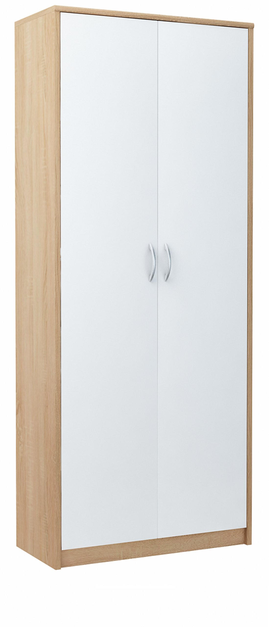 Matkam Möbel Bücherregal Sonoma Eiche, Weiß 74x180x35 cm