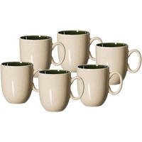 KAFFEEBECHER Skog Dunkelgrün 400 ml 6er Set - Dunkelgrün, Keramik (0.4L) - Ritzenhoff Breker