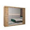 SCHWEBETÜRENSCHRANK 200/250/62 3-türig - Silberfarben/Eiche Artisan, Holz/Kunststoff (250/200/62cm) - Abiks Möbel