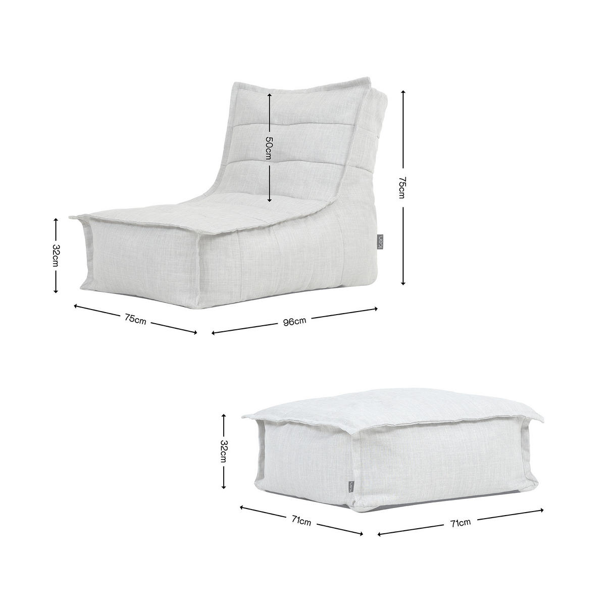 OUTDOORSITZSACK Skandi mit Hocker - Salbeigrün, Textil (75/75/96cm) - icon