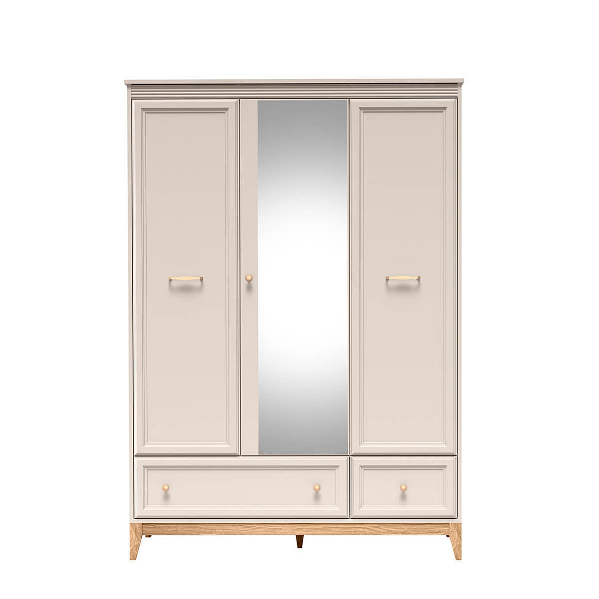 KLEIDERSCHRANK Windsor W-15 135,5 x 193 x 54,5 cm Kaschmir - Kaschmir/Eichefarben, Eichenholz/Holzwerkstoff (135.5/193/54.5cm) - Koseto