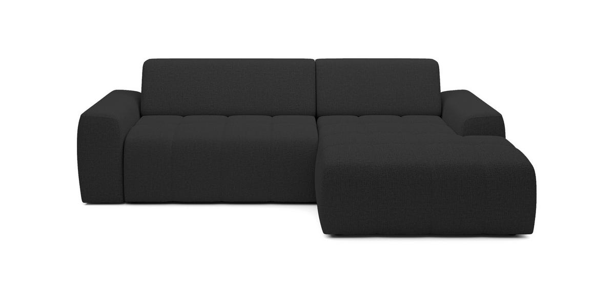 ECKSOFA Savio Freistehend, mit Abriebfestem Kansas-Stoff, Maße 265x172x81 cm, Ausziehbare Sitzfläche 206x92 cm, Rechte, – Anthrazit - Anthrazit, Holz/Textil (265/172cm) - DomoHome
