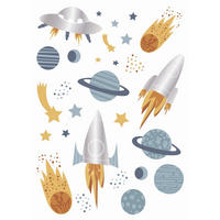 WANDTATTOO Weltraum 47.5 x 66 cm - Multicolor, Papier (47.5/66/66cm) - ESTAhome
