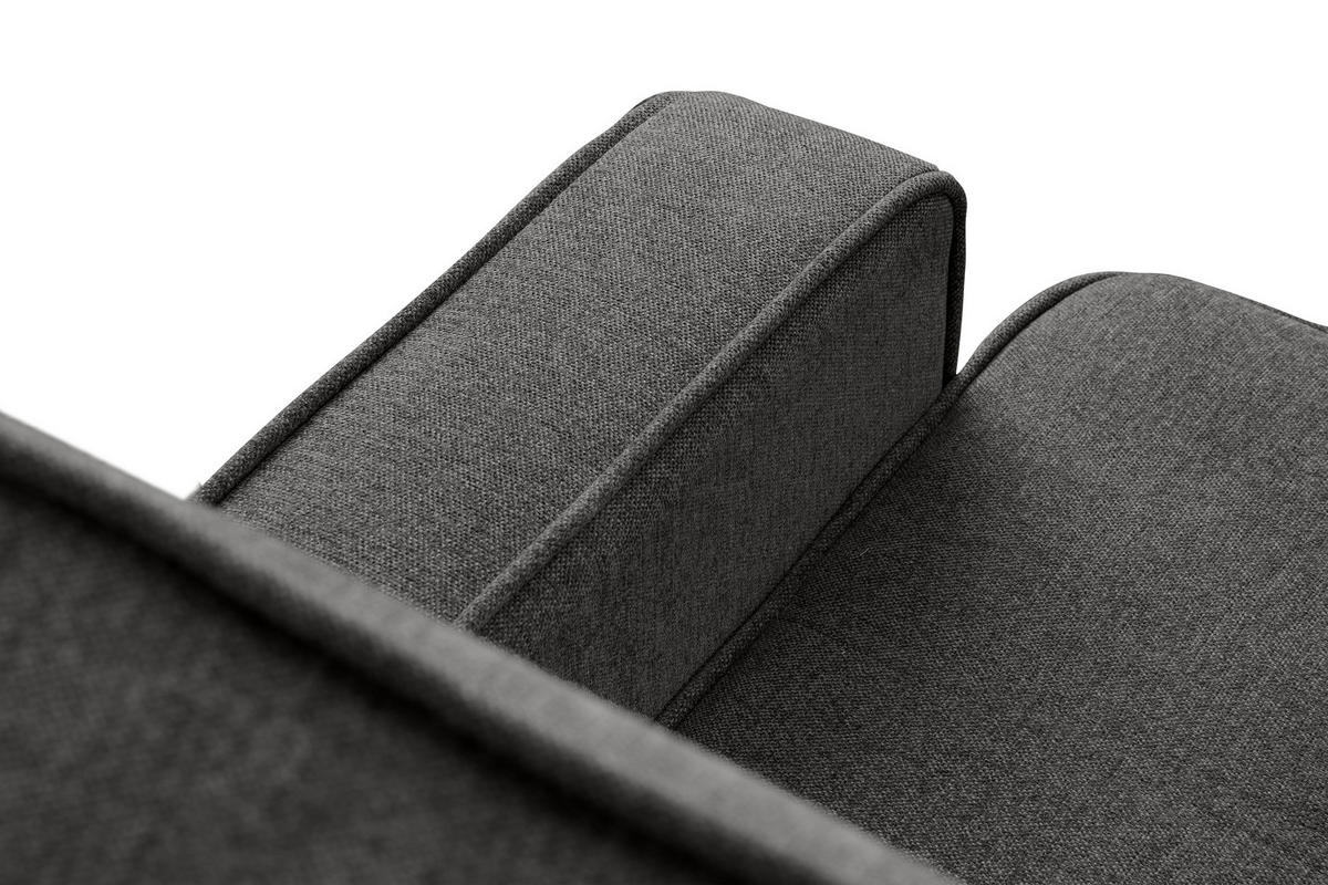 SCHLAFSOFA ORIO 3 Personen, Chenille-Stoff, Graphit - Graphitfarben, Textil (219/90/90cm) - KONSIMO®