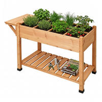 HOCHBEET - Orange, Holz/Textil (128/81/56cm) - Relaxdays